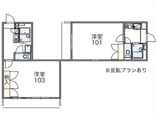 レオパレスINA【2階】の間取り