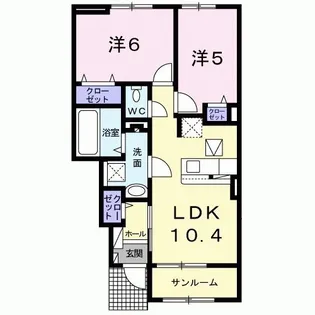 スカイロード B【1階】の間取り