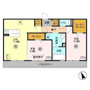 ハーモニックコート羽鳥野A【3階】の間取り