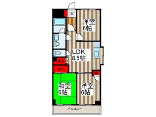 パ-ルマンション1【4階】の間取り
