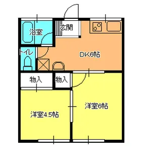 川角マンションA棟【1階】の間取り