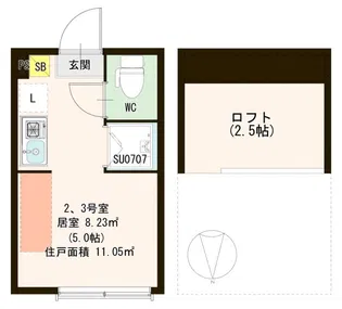 ハーモニーテラス志茂XIV【2階】の間取り