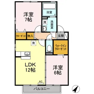 リビングタウン宇多津東 D棟【2階】の間取り