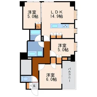 シティタワー宇都宮【21階】の間取り