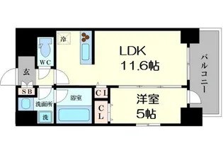 1LDKの間取り画像