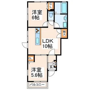 メルシーハイツA【1階】の間取り