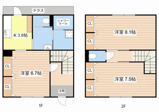滋賀県長浜市小堀町【一戸建】の間取り