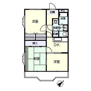 セシオンつるいB【2階】の間取り