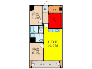 桃山台グランドマンションD2棟【1階】の間取り