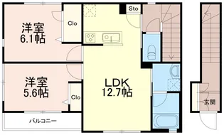 エクラージュ調布II【2階】の間取り