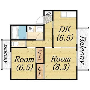 コンクオーレ香ヶ丘A棟【2階】の間取り