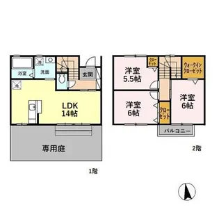 石川県金沢市寺中町ホ【一戸建】の間取り