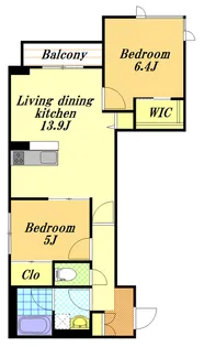 2LDKの間取り画像