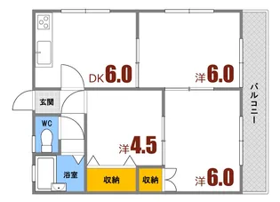 清水アパート【3階】の間取り