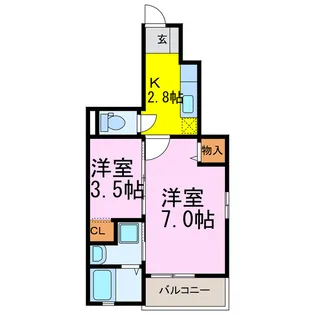ウィスティリア【1階】の間取り