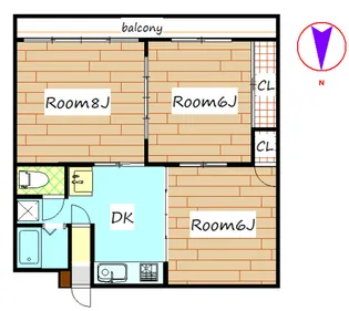 2LDKの間取り画像