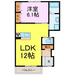 茨城県古河市女沼【アパート】の間取り
