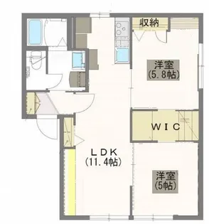 レーベンス富の原 B棟【1階】の間取り