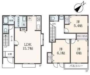 神奈川県大和市下鶴間【一戸建】の間取り