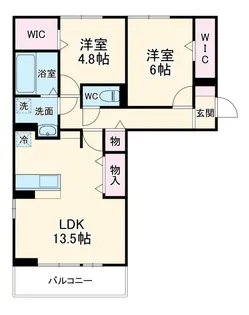 山梨県南アルプス市小笠原【アパート】の間取り
