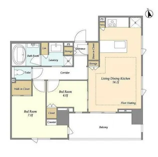 東京都渋谷区恵比寿南3【マンション】の間取り