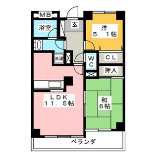ツインシティヴェール高崎【11階】の間取り