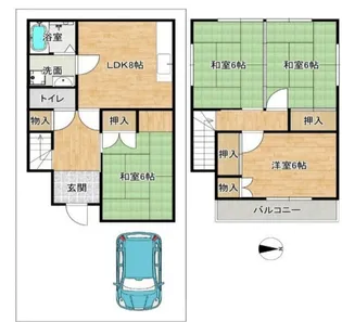 大阪府摂津市新在家2【一戸建】の間取り