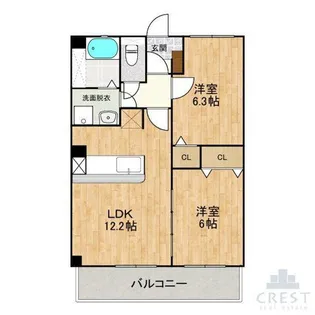 メゾンラピス【3階】の間取り
