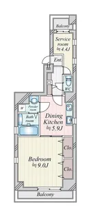 グローブシティ西小山【4階】の間取り