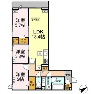 Calme Ville【1階】の間取り