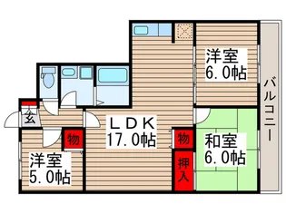 ベルドゥムール鎌ケ谷【2階】の間取り