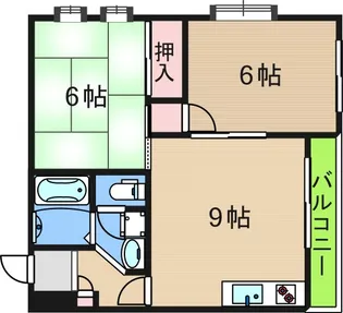 SKハイツ住之江【5階】の間取り