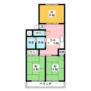 松美マンション【2階】の間取り