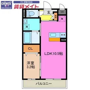 アンジューVIII【3階】の間取り