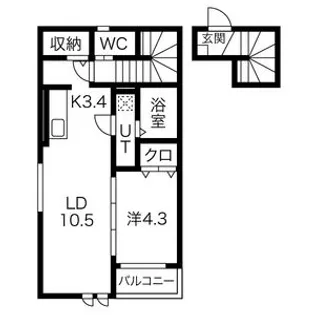 vallee de loursバリーデルアース B棟【2階】の間取り