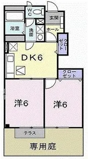 シャン・ド・フルールI【1階】の間取り