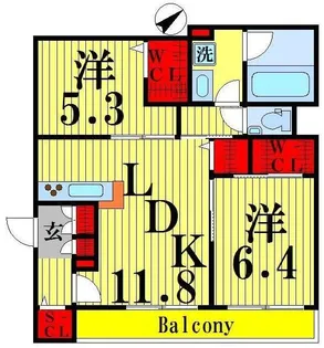リトルパンサー草加【3階】の間取り
