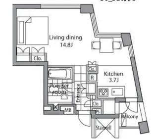 レジディアタワー乃木坂【19階】の間取り
