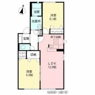 咲ら小路I B棟【1階】の間取り