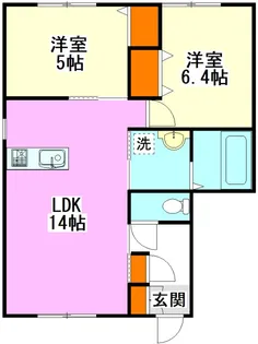 ディアコートハイツ【1階】の間取り