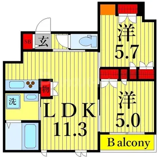 レ セレニタI【3階】の間取り