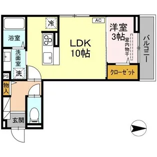 J-Room☆妃 VII番館 屋代駅前【3階】の間取り