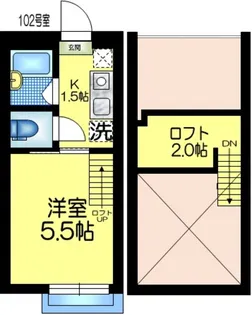 ベイシティ稲毛【2階】の間取り