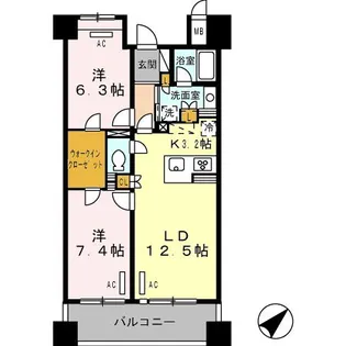 ロイヤルパークス豊洲【6階】の間取り
