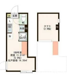 ハーモニーテラス赤羽III【2階】の間取り