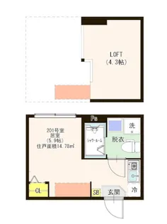 ハーモニーテラス柳原V【2階】の間取り