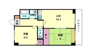 ウエストポートA棟【2階】の間取り