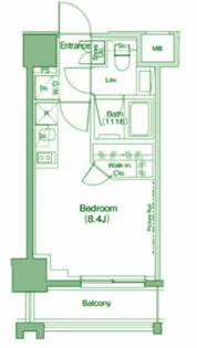 ザパークハビオ目黒レジデンス【8階】の間取り