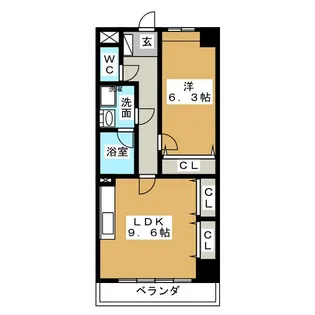プログレスアサダ瓦町【7階】の間取り