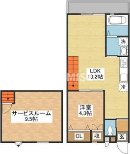 modern palazzoNorth赤迫 A棟【2階】の間取り